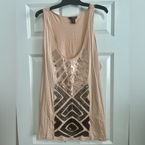 LYS Women's Sequin Tunic Tank Top